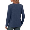 image:imageXIEERDUO Long Sleeve Shirts for Women V Neck Fall Tops Basic Tunic Tops Loose Fit Dressy 2026Dark Blue
