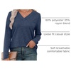 image:imageXIEERDUO Long Sleeve Shirts for Women V Neck Fall Tops Basic Tunic Tops Loose Fit Dressy 2026Dark Blue