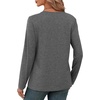 image:imageXIEERDUO Long Sleeve Shirts for Women V Neck Fall Tops Basic Tunic Tops Loose Fit Dressy 2026Grey