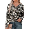 image:imageXIEERDUO Long Sleeve Shirts for Women V Neck Fall Tops Basic Tunic Tops Loose Fit Dressy 2026Leopard Print