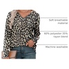 image:imageXIEERDUO Long Sleeve Shirts for Women V Neck Fall Tops Basic Tunic Tops Loose Fit Dressy 2026Leopard Print