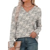 image:imageXIEERDUO Long Sleeve Shirts for Women V Neck Fall Tops Basic Tunic Tops Loose Fit Dressy 2026Patternedapricot Print