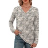 image:imageXIEERDUO Long Sleeve Shirts for Women V Neck Fall Tops Basic Tunic Tops Loose Fit Dressy 2026Patternedapricot Print