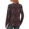 image:imageXIEERDUO Long Sleeve Shirts for Women V Neck Fall Tops Basic Tunic Tops Loose Fit Dressy 2026Patternedblack Floral