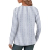 image:imageXIEERDUO Long Sleeve Shirts for Women V Neck Fall Tops Basic Tunic Tops Loose Fit Dressy 2026Patternedblue Stripe