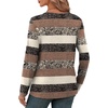 image:imageXIEERDUO Long Sleeve Shirts for Women V Neck Fall Tops Basic Tunic Tops Loose Fit Dressy 2026Patternedbrown Stripe