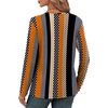 image:imageXIEERDUO Long Sleeve Shirts for Women V Neck Fall Tops Basic Tunic Tops Loose Fit Dressy 2026Patternedkhaki Stripe