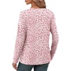 image:imageXIEERDUO Long Sleeve Shirts for Women V Neck Fall Tops Basic Tunic Tops Loose Fit Dressy 2026Patternedpink Leopard
