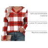 image:imageXIEERDUO Long Sleeve Shirts for Women V Neck Fall Tops Basic Tunic Tops Loose Fit Dressy 2026Patternedred Plaid