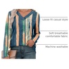 image:imageXIEERDUO Long Sleeve Shirts for Women V Neck Fall Tops Basic Tunic Tops Loose Fit Dressy 2026Patternedtie Dye Stripes