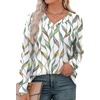 image:imageXIEERDUO Long Sleeve Shirts for Women V Neck Fall Tops Basic Tunic Tops Loose Fit Dressy 2026Patternedwhite Print