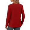 image:imageXIEERDUO Long Sleeve Shirts for Women V Neck Fall Tops Basic Tunic Tops Loose Fit Dressy 2026Red