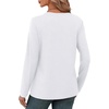 image:imageXIEERDUO Long Sleeve Shirts for Women V Neck Fall Tops Basic Tunic Tops Loose Fit Dressy 2026White