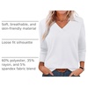 image:imageXIEERDUO Long Sleeve Shirts for Women V Neck Fall Tops Basic Tunic Tops Loose Fit Dressy 2026White