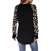 image:imageXIEERDUO Womens Tunic Tops to Wear with Leggings Long Sleeve Thumb Hole Shirts Crew Neck Curved HemBlack Leopard