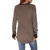 image:imageXIEERDUO Womens Tunic Tops to Wear with Leggings Long Sleeve Thumb Hole Shirts Crew Neck Curved HemBrown Stripe