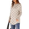 image:imageXIEERDUO Womens Tunic Tops to Wear with Leggings Long Sleeve Thumb Hole Shirts Crew Neck Curved HemPolka Dot Beige