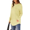 image:imageXIEERDUO Womens Tunic Tops to Wear with Leggings Long Sleeve Thumb Hole Shirts Crew Neck Curved HemYellow
