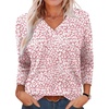 image:imageXIEERDUO Long Sleeve Shirts for Women V Neck Fall Tops Basic Tunic Tops Loose Fit Dressy 2026Patternedpink Leopard