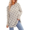 image:imageXIEERDUO Womens Tunic Tops to Wear with Leggings Long Sleeve Thumb Hole Shirts Crew Neck Curved HemPolka Dot Beige