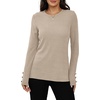 image:imageXIEERDUO Womens Sweaters Button Long Sleeve Shirts Fall Winter OutfitsApricot
