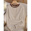 image:imageXIEERDUO Womens Sweaters Button Long Sleeve Shirts Fall Winter OutfitsBeige Brown