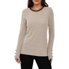 image:imageXIEERDUO Womens Sweaters Button Long Sleeve Shirts Fall Winter OutfitsBeige Brown