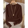 image:imageXIEERDUO Womens Sweaters Button Long Sleeve Shirts Fall Winter OutfitsBrown Coffee