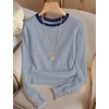 image:imageXIEERDUO Womens Sweaters Button Long Sleeve Shirts Fall Winter OutfitsLight Blue
