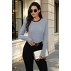 image:imageXIEERDUO Womens Sweaters Button Long Sleeve Shirts Fall Winter OutfitsLight Blue