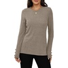 image:imageXIEERDUO Womens Sweaters Button Long Sleeve Shirts Fall Winter OutfitsLinen Brown