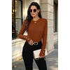 image:imageXIEERDUO Womens Sweaters Button Long Sleeve Shirts Fall Winter OutfitsOrange Caramel