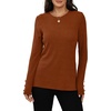 image:imageXIEERDUO Womens Sweaters Button Long Sleeve Shirts Fall Winter OutfitsOrange Caramel