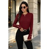 image:imageXIEERDUO Womens Sweaters Button Long Sleeve Shirts Fall Winter OutfitsRed Wine