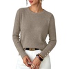 image:imageXIEERDUO Womens Sweaters Button Long Sleeve Shirts Fall Winter OutfitsLinen Brown