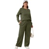 image:imageXIEERDUO Womens 2 Piece Outfits Fall Lounge Sets Cozy Side Slit LoungewearArmy Green