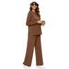 image:imageXIEERDUO Womens 2 Piece Outfits Fall Lounge Sets Cozy Side Slit LoungewearBrown